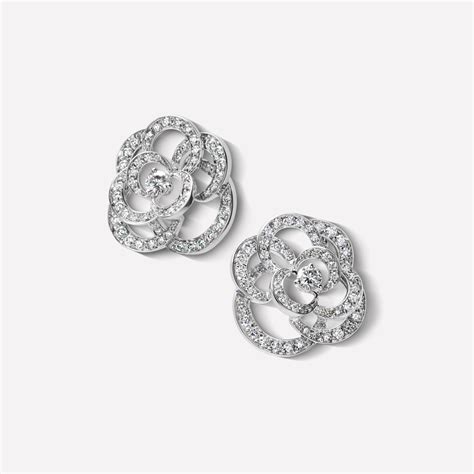 chanel fine jewelry camelia ring|Chanel camellia hoop earrings.